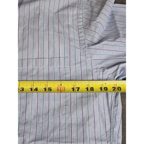 Vintage J. Crew Men's Long Sleeve Button Down Blue Pinstriped Shirt Size Small - Picture 4 of 8